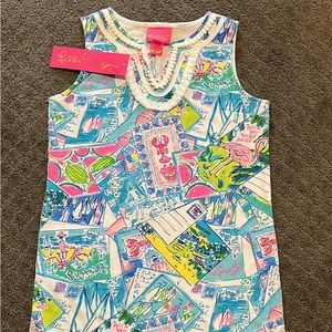 Kids NWT Mini Harper Shift Lilly Pulitzer in Wish you were here print size med